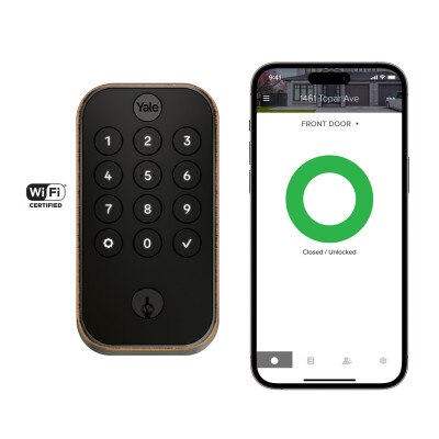 Yale Pro 2 Keyed Pushbutton Keypad Lock with Wi-Fi, Oil-Rubbed Bronze